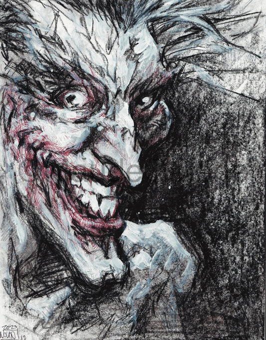 Joker sketch fusain print - Nolan Babin